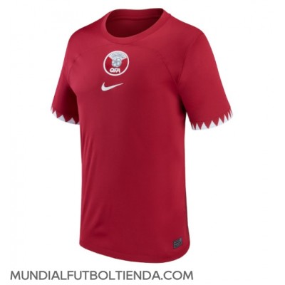 Camiseta Katar Primera Equipación Replica Mundial 2022 mangas cortas